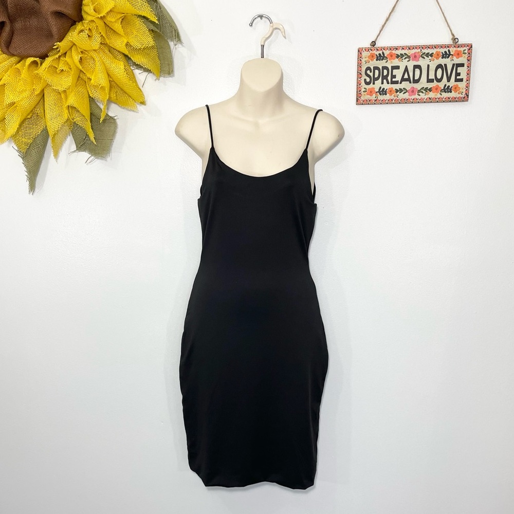 LBD! NWOT Black body con slip style dress